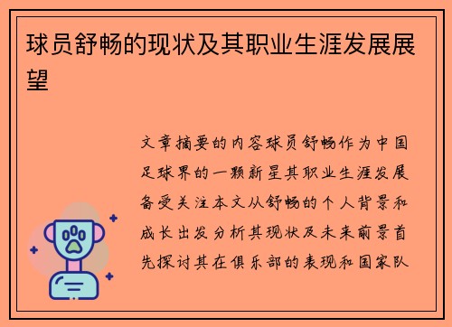 球员舒畅的现状及其职业生涯发展展望